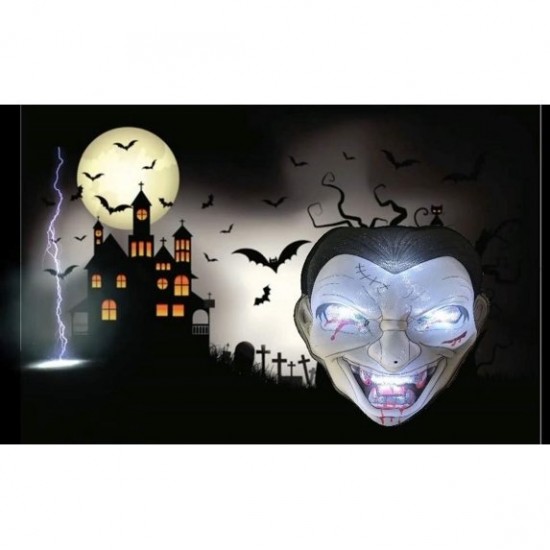 Elegantoss Zombie Dracula Mask Hanging Light and Sound battery operated Monster Face Halloween Prop Decoration