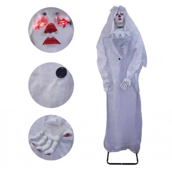 Ghost Bride Doll Halloween Decoration with Sound and Light