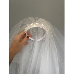 Small Bride Veil Pink , White
