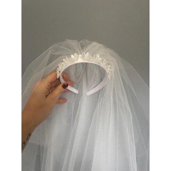Small Bride Veil Pink , White