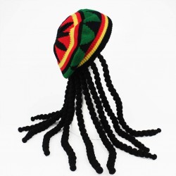 Jamican Rasta Hat Dreadlocks Wig Bob Marley