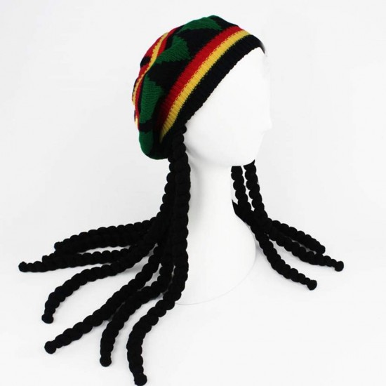 Jamican Rasta Hat Dreadlocks Wig Bob Marley