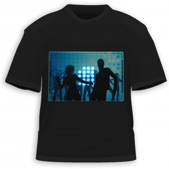 T-shirt with sound-activated equalizer design, LED, Dance Club