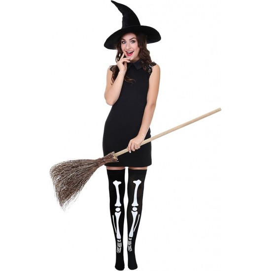 Skeleton Thigh High Socks