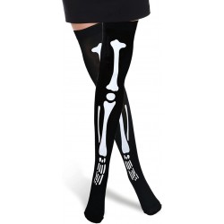Skeleton Thigh High Socks