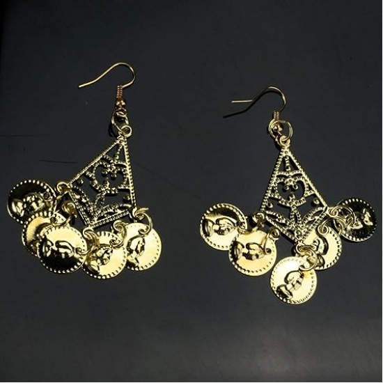 Belly Dance Golden Coins Necklace and Earrings Bracelets