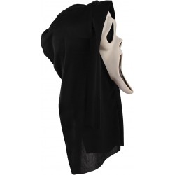 Scream Mask with attached Black Hood