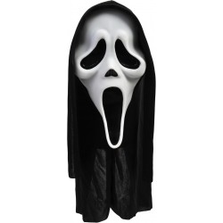 Scream Mask with attached Black Hood