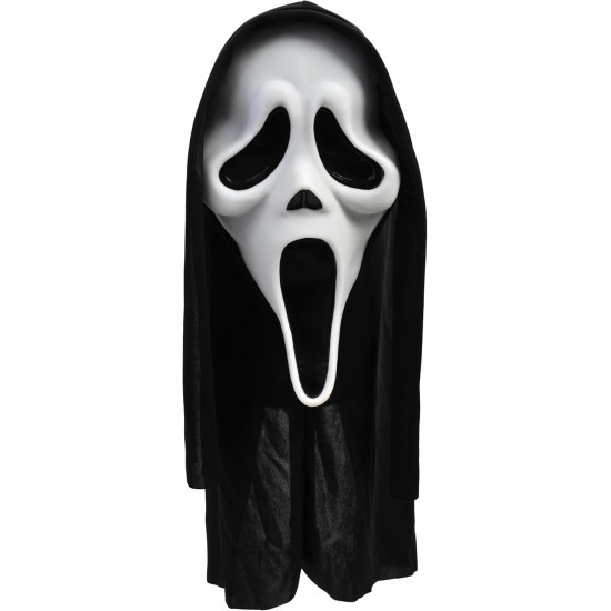 Scream Mask with attached Black Hood