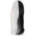 Long Straight Wig, Half White Half Black