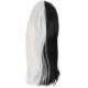Long Straight Wig, Half White Half Black