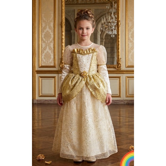Gold Medieval Queen Girls Costume