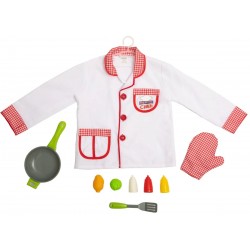Chef Costume With Frying Pan And Play Food