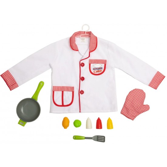 Chef Costume With Frying Pan And Play Food