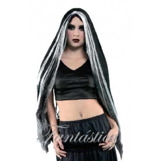 Long Wigs 100cm ( Black + White )