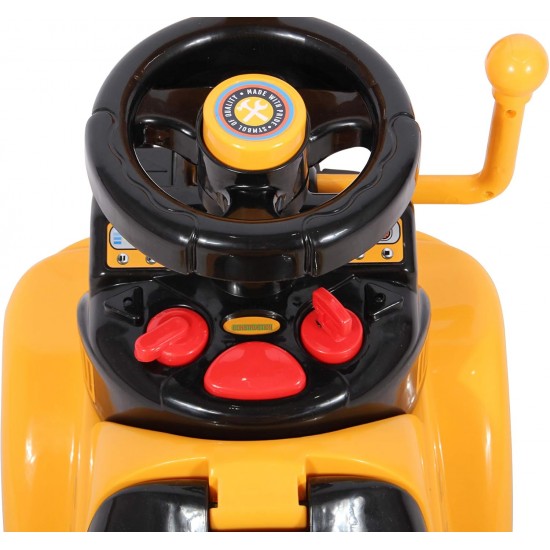 2 in 1 Ride On Toy Digger Excavator Grabber Bulldozer with Helmet