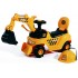 2 in 1 Ride On Toy Digger Excavator Grabber Bulldozer with Helmet