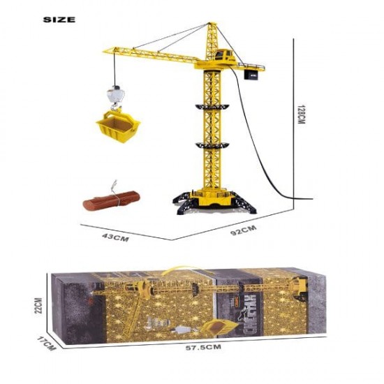 128cm Adjustable Height Wired Construction RC Toy Tower Crane With Lights