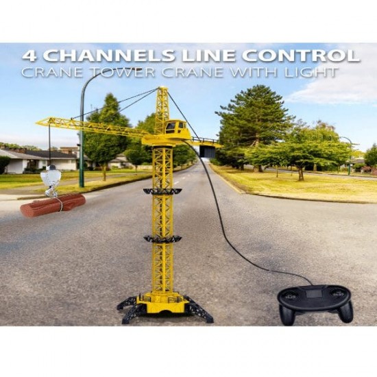 128cm Adjustable Height Wired Construction RC Toy Tower Crane With Lights