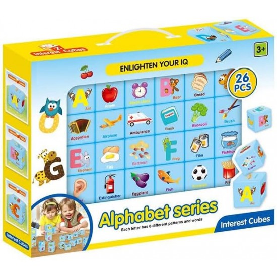 Alphabet Cube Puzzle Block Set , 26-Pcs