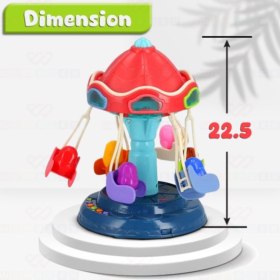 Rotating Swing Carnival Ride with LED Lights & Music