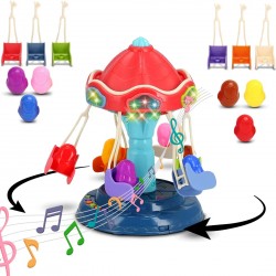 Rotating Swing Carnival Ride with LED Lights & Music
