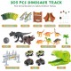 305PCS Dinosaur World Race Car Track Train Sets