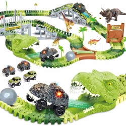 305PCS Dinosaur World Race Car Track Train Sets
