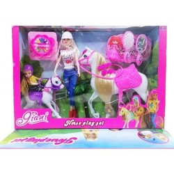 Riding horse doll set