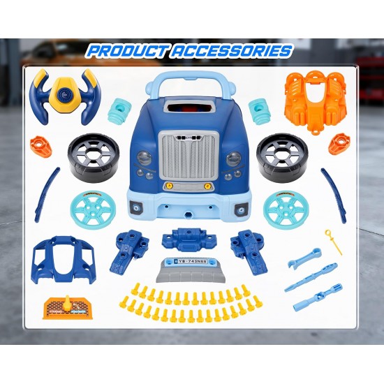 Interactive Truck Engine Toy with Removable Parts - Lights, Sounds