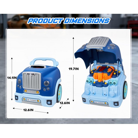 Interactive Truck Engine Toy with Removable Parts - Lights, Sounds
