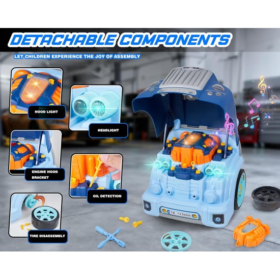 Interactive Truck Engine Toy with Removable Parts - Lights, Sounds