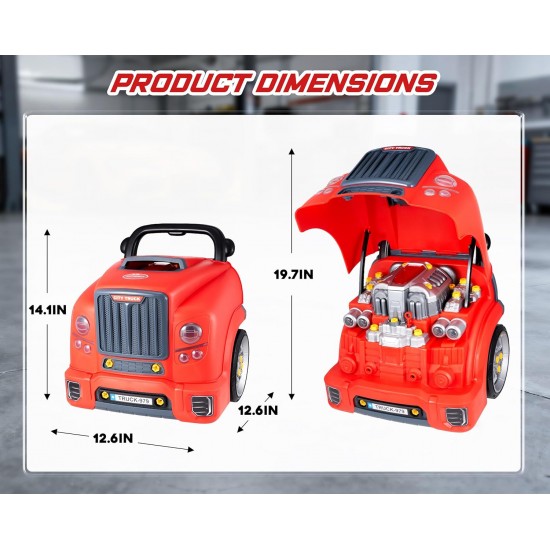 Interactive Truck Engine Toy with Removable Parts - Lights, Sounds