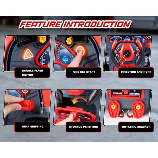 Interactive Truck Engine Toy with Removable Parts - Lights, Sounds