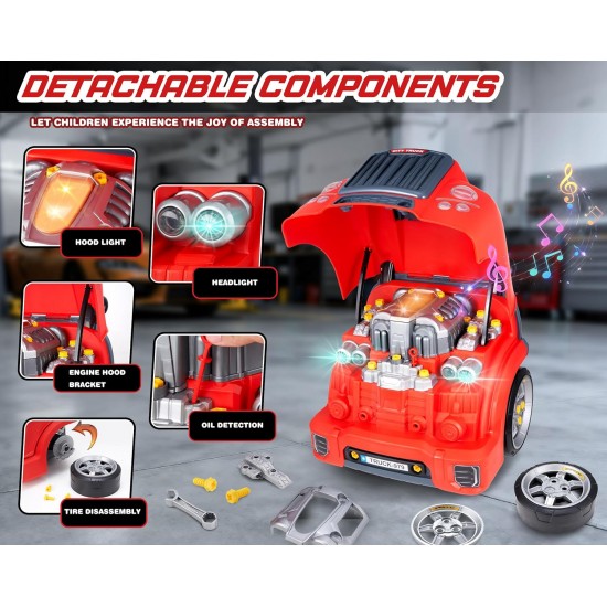 Interactive Truck Engine Toy with Removable Parts - Lights, Sounds