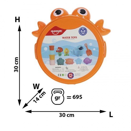 Water Toys in Crab Storage Bucket (Damaged)