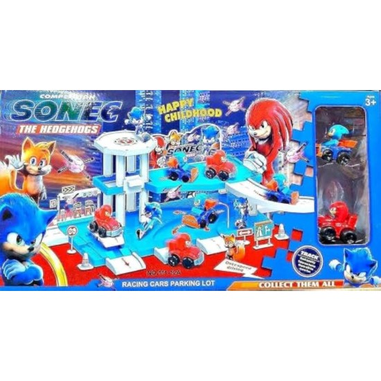 Sonic racing car parking lot play set