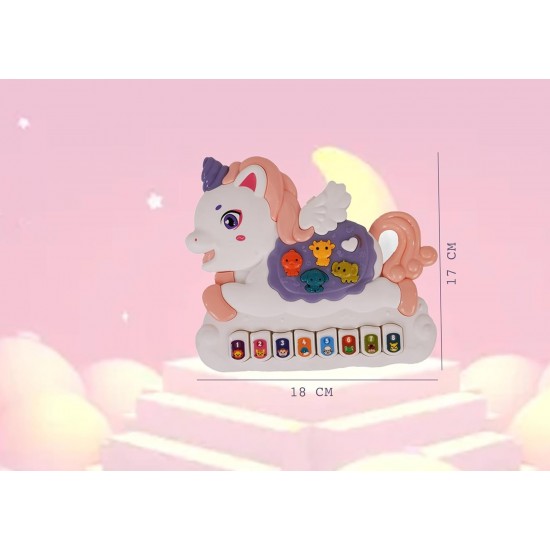 Unicorn Piano Toy for Kids | Flashing Lights, Animal Sounds & Music