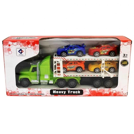 Toy truck transporter with 4 cars (31 CM)  -OR  8 cars (57 CM)