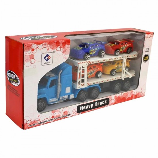 Toy truck transporter with 4 cars (31 CM)  -OR  8 cars (57 CM)