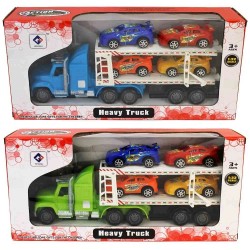 Toy truck transporter with 4 cars (31 CM)  -OR  8 cars (57 CM)