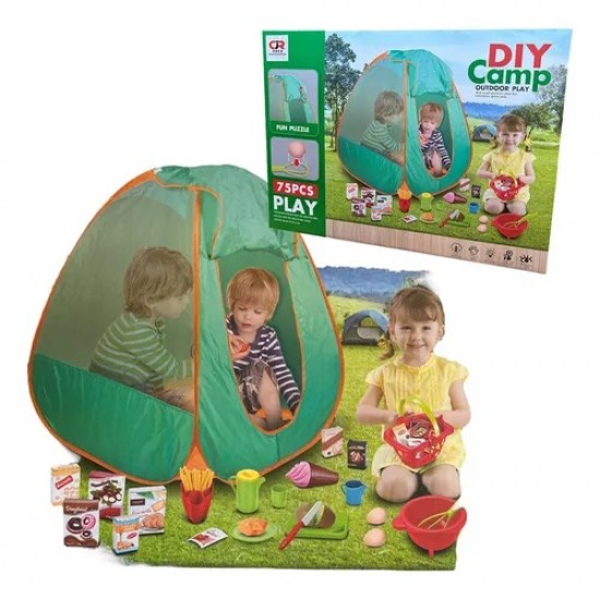 Play Tent with Play Food Supermarket 75pcs