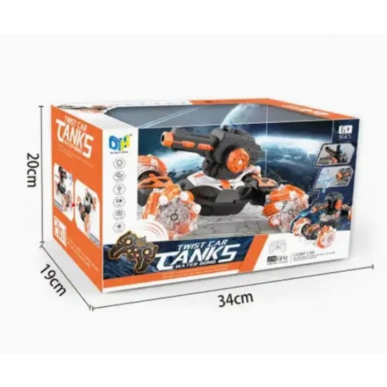 2.4GHz RC Stunt Water Bomb Tank Car with Lights and Music
