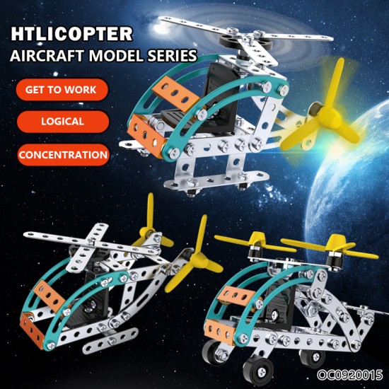 99pcs DIY Assemble Helicopter 3d Metal