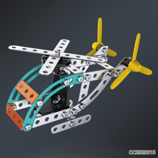 99pcs DIY Assemble Helicopter 3d Metal
