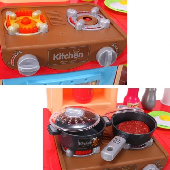 Kitchen Toy for Children with Working Stove Lights and Sounds Oven and Dishwasher Openable Sink and 30 My Little Chef Game Accessories