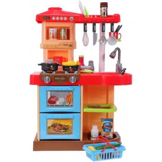Kitchen Toy for Children with Working Stove Lights and Sounds Oven and Dishwasher Openable Sink and 30 My Little Chef Game Accessories