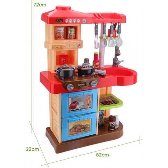 Kitchen Toy for Children with Working Stove Lights and Sounds Oven and Dishwasher Openable Sink and 30 My Little Chef Game Accessories