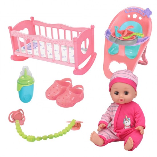 Doll Set With Crib