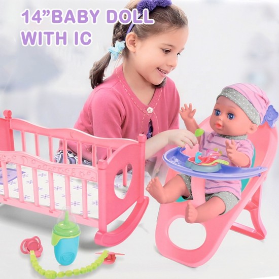 Doll Set With Crib